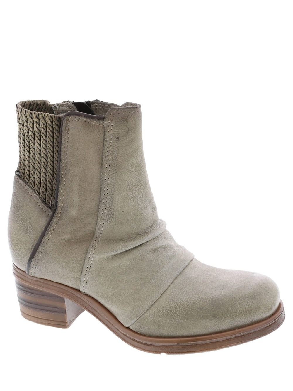 Miz Mooz Light Taupe Leather Ankle Bootie Size EU 36, New W/O Tags!